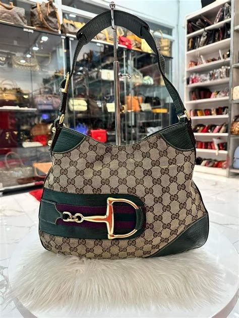 Gucci Monogram Horsebit Hasler Monogram Hobo Bag